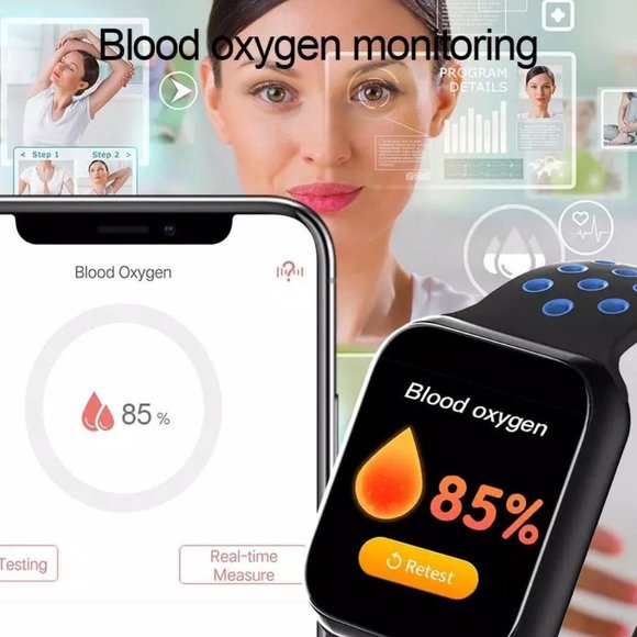 Smart Watch-Silver Watch w/White and Black Band - Picture 4 of 10